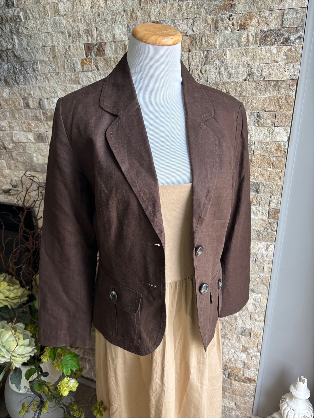 Merona Linen Brown Women's Blazer Jacket